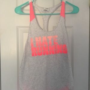 VS PINK “I Hate Running” Workout Tank Top